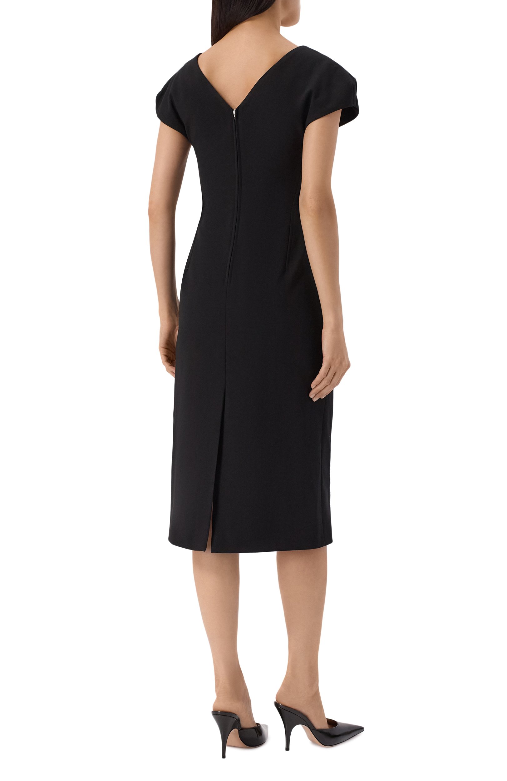 Шерстяное платье JIL SANDER черного цвета по цене 299000 руб., арт. J02CT0707/J40379, фото 3 Шерстяное платье JIL SANDER, арт. J02CT0707/J40379, фото 3