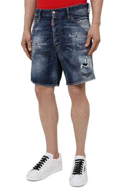 Джинсовые шорты DSQUARED2 темно-синего цвета по цене 39950 руб., арт. S71MU0629/S30342, фото 3 Джинсовые шорты DSQUARED2, арт. S71MU0629/S30342, фото 3
