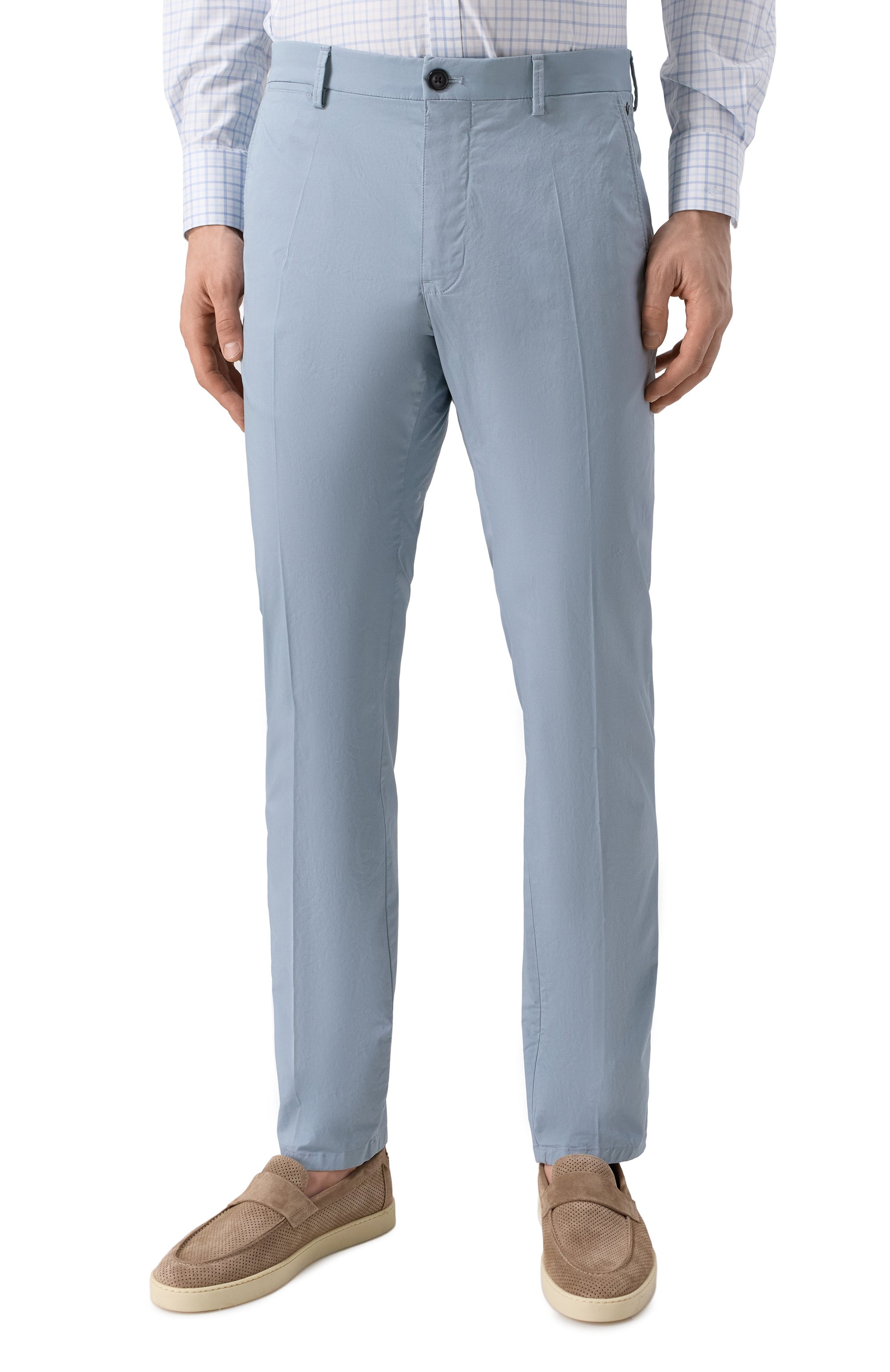 Хлопковые брюки WINDSOR голубого цвета по цене 28400 руб., арт. 13 CIN0-W 10019686/30046586, фото 3 Хлопковые брюки WINDSOR, арт. 13 CIN0-W 10019686/30046586, фото 3