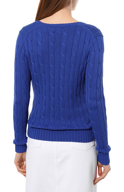 Хлопковый пуловер POLO RALPH LAUREN синего цвета по цене 25750 руб., арт. 211891641, фото 4 Хлопковый пуловер POLO RALPH LAUREN, арт. 211891641, фото 4