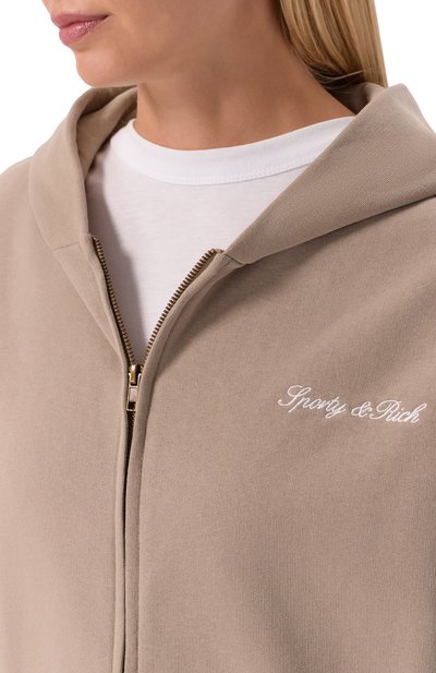 Хлопковая толстовка SPORTY AND RICH бежевого цвета по цене 31450 руб., арт. ST08868326BR08, фото 5 Хлопковая толстовка SPORTY AND RICH, арт. ST08868326BR08, фото 5