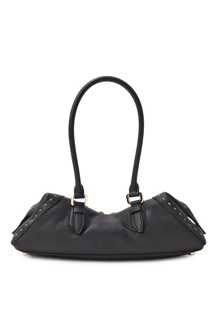 Женская сумка charlie small LANCEL черного цвета, арт. A13420 | Фото 6 (Материал: Натуральная кожа; Автоматизация состава: Проставлено; Размер: small; Автоматизация ТО: Проставлено)