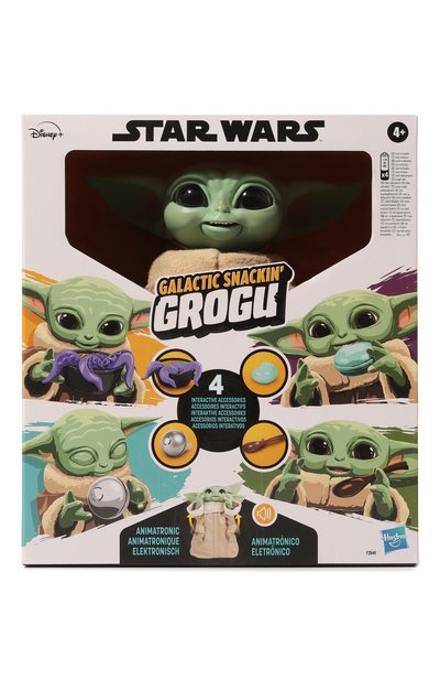Фигурка galactic snackin’ mandalorian grogu HASBRO зеленого цвета по цене 16510 руб., арт. F28495L0, фото 1 Фигурка galactic snackin’ mandalorian grogu HASBRO, арт. F28495L0, фото 1
