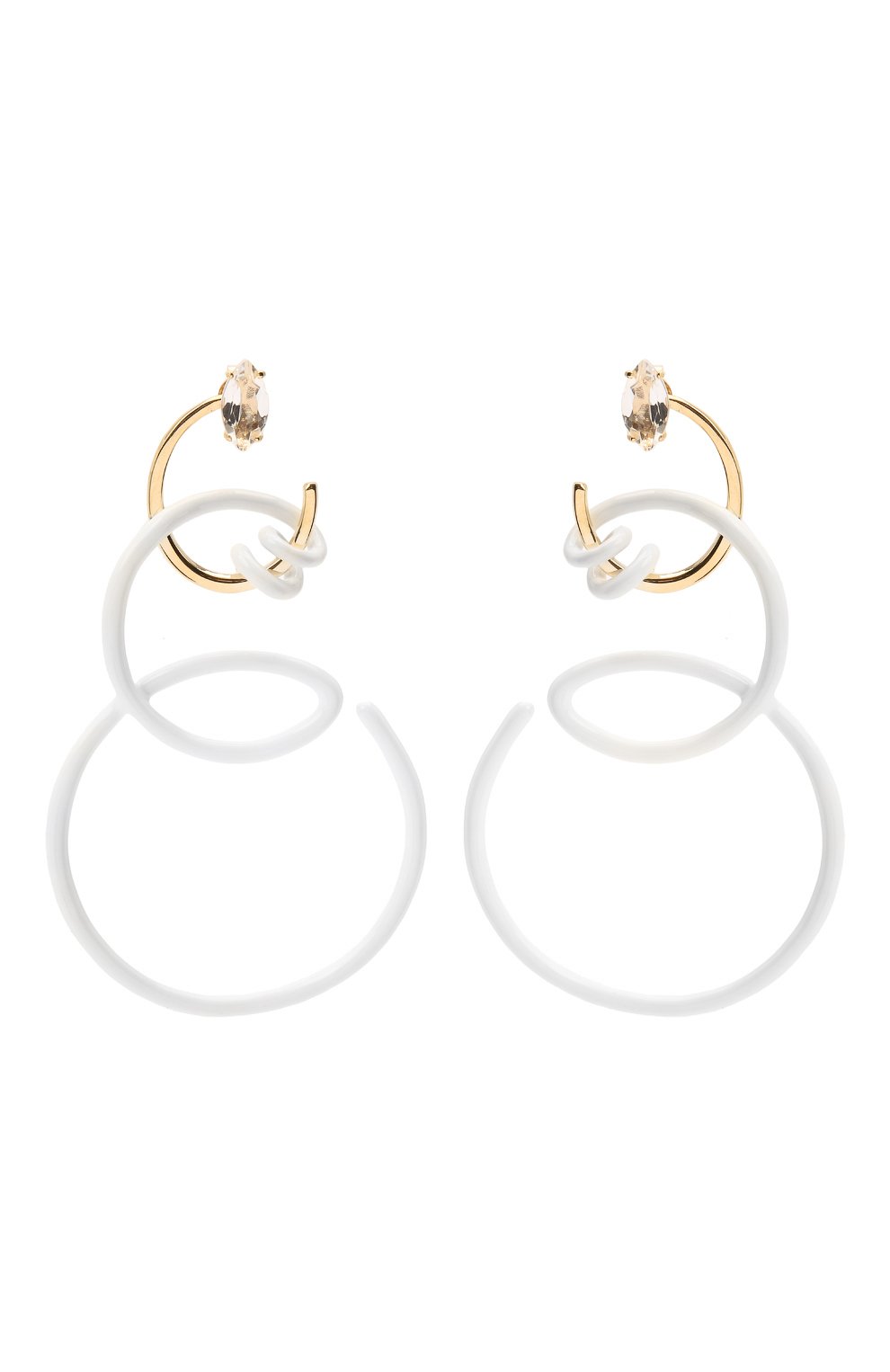 Серьги BEA BONGIASCA белого цвета по цене 112500 руб., арт. VE211YGS/M, фото 1 Серьги BEA BONGIASCA, арт. VE211YGS/M, фото 1