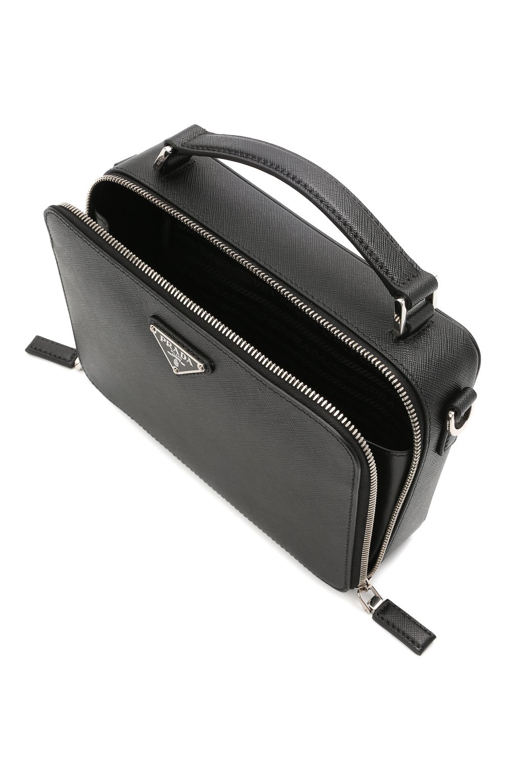 Кожаная сумка brique PRADA черного цвета по цене 215000 руб., арт. 2VH069-9Z2-F0002-YMI, фото 4 Кожаная сумка brique PRADA, арт. 2VH069-9Z2-F0002-YMI, фото 4