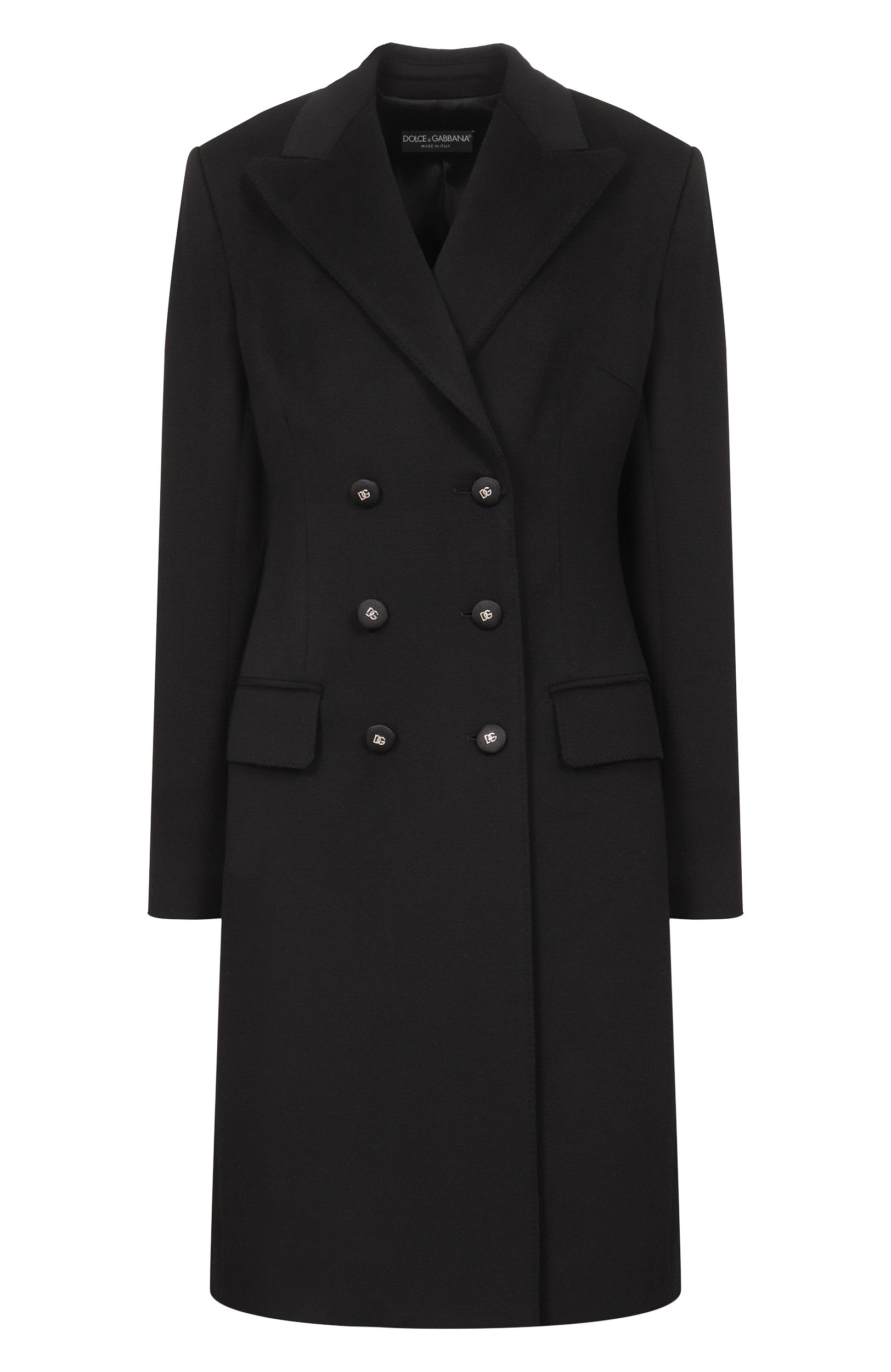 Шерстяное пальто DOLCE & GABBANA черного цвета по цене 542500 руб., арт. F0N87T/HU2CA, фото 1 Шерстяное пальто DOLCE & GABBANA, арт. F0N87T/HU2CA, фото 1