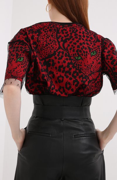 Хлопковая футболка REDVALENTINO красного цвета по цене 26200 руб., арт. UR3MG06N/59Q, фото 4 Хлопковая футболка REDVALENTINO, арт. UR3MG06N/59Q, фото 4