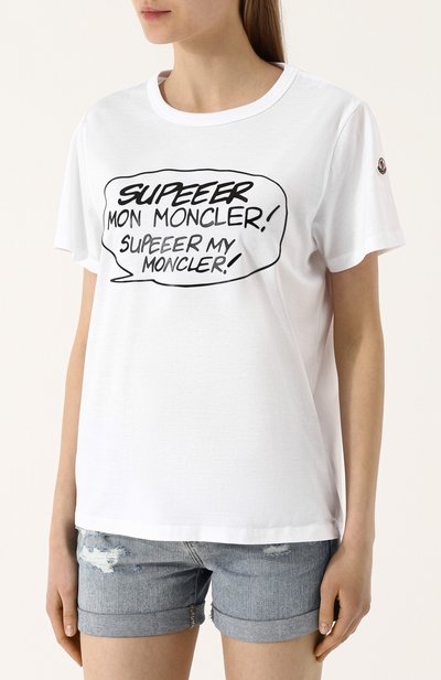 Хлопковая футболка с круглым вырезом и принтом MONCLER, арт. D1-093-80851-50-8390X, фото 3