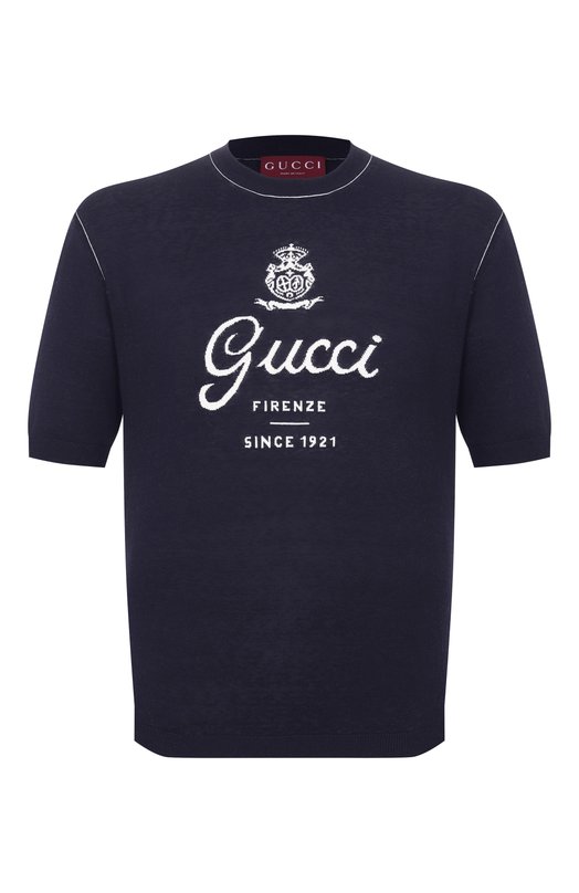 Джемпер из шелка и льна Gucci 851828/XKFC8 Синий 851828/XKFC8