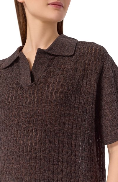 Поло из хлопка и льна YUZEFI, арт. AURI-EYELASH P0L0/KNIT, фото 5