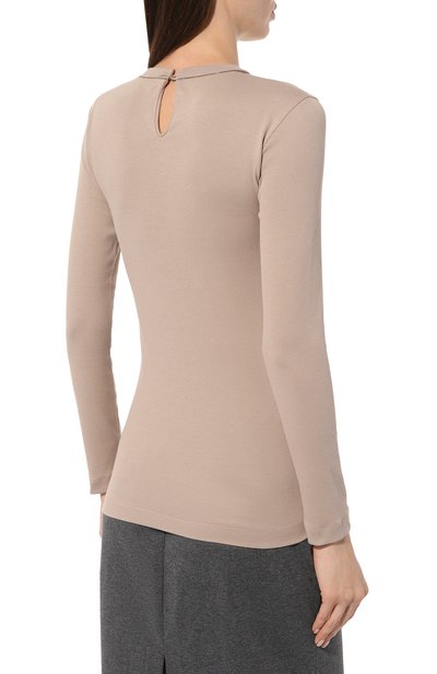 Хлопковый лонгслив BRUNELLO CUCINELLI белого цвета по цене 59700 руб., арт. MPTC8BJ300, фото 4 Хлопковый лонгслив BRUNELLO CUCINELLI, арт. MPTC8BJ300, фото 4