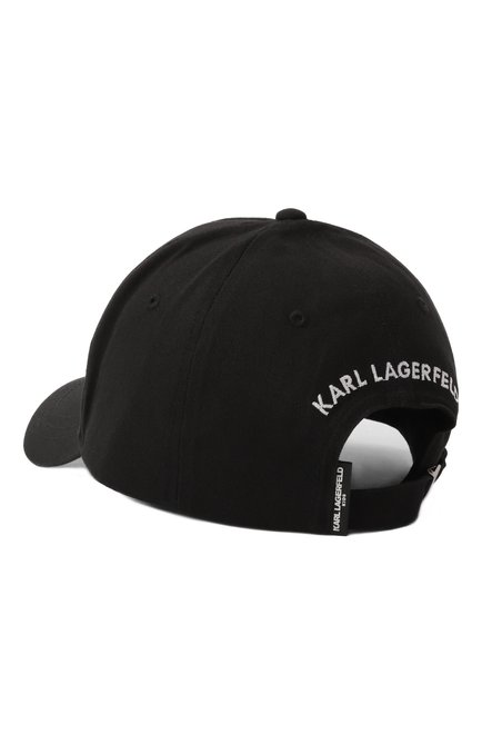 Детская бейсболка KARL LAGERFELD KIDS черного цвета, арт. Z30398 | Фото 2 (Материал: Хлопок, Текстиль; Нос: Не проставлено; Материал сплава: Проставлено)
