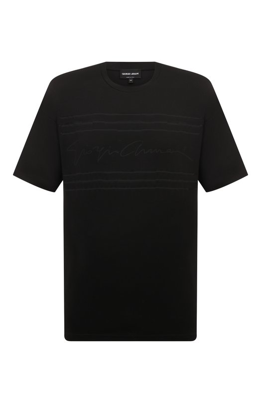 Хлопковая футболка Giorgio Armani GM000159/TE10333 Чёрный GM000159/TE10333