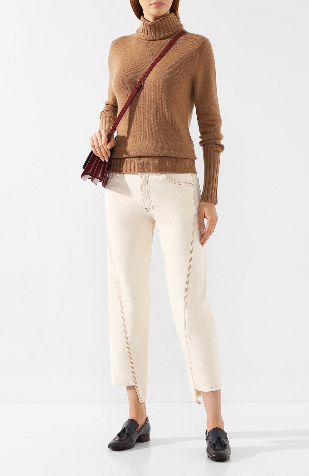 Укороченные джинсы LANVIN бежевого цвета по цене 75550 руб., арт. RW-TR503U-4271-H19, фото 2 Укороченные джинсы LANVIN, арт. RW-TR503U-4271-H19, фото 2