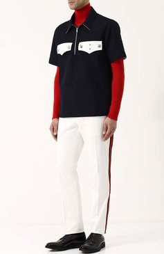 Хлопковые брюки прямого кроя с контрастными лампасами CALVIN KLEIN 205W39NYC, арт. 81MWPA12/C163, фото 1