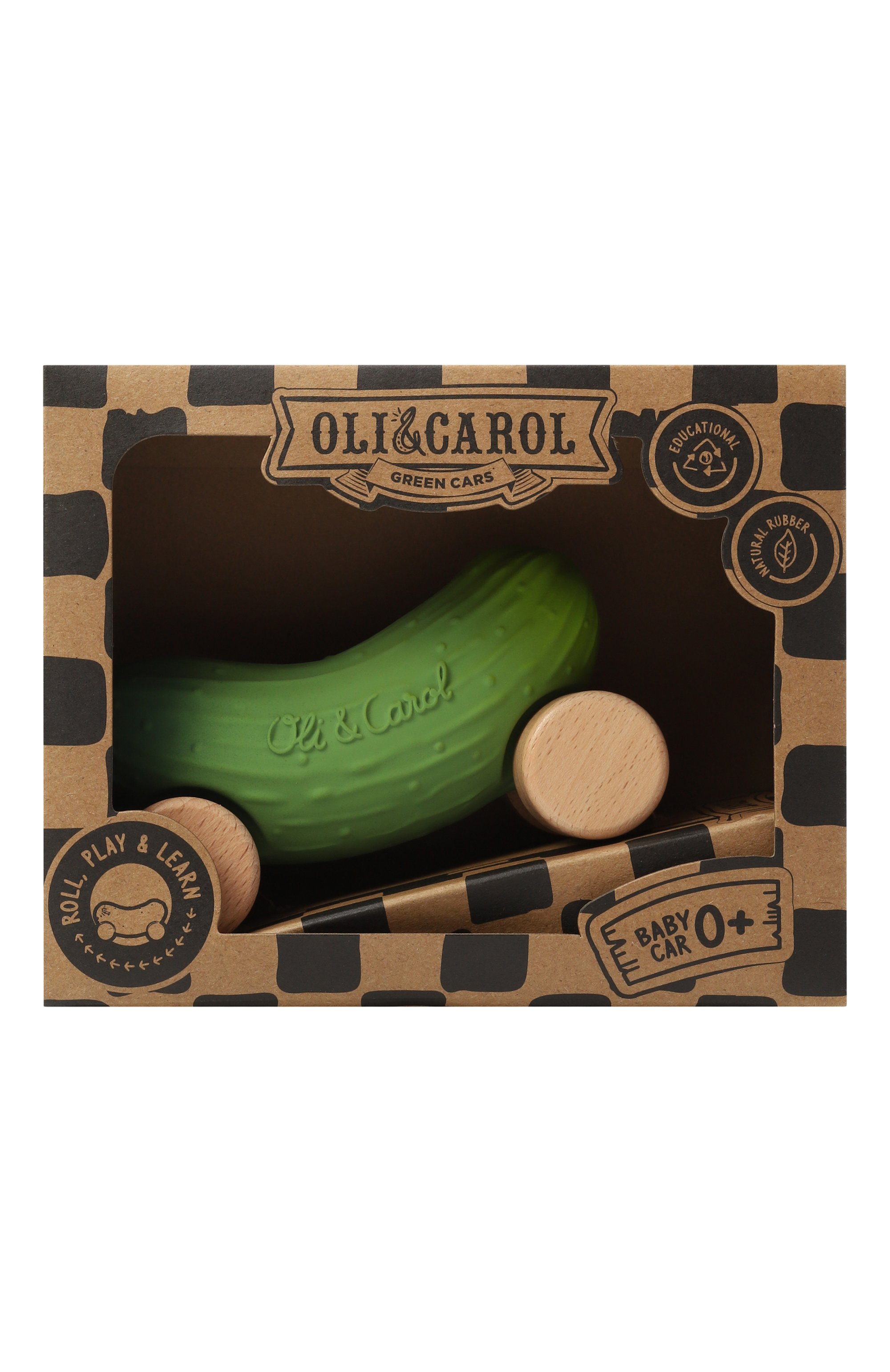 Машинка-каталка pepino the cucumber OLI&CAROL, арт. L-CUCUMBER-CAR, фото 1