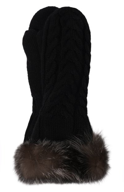 Женские кашемировые варежки с мехом соболя BLACK SABLE, арт. BS-ACSKV-SS