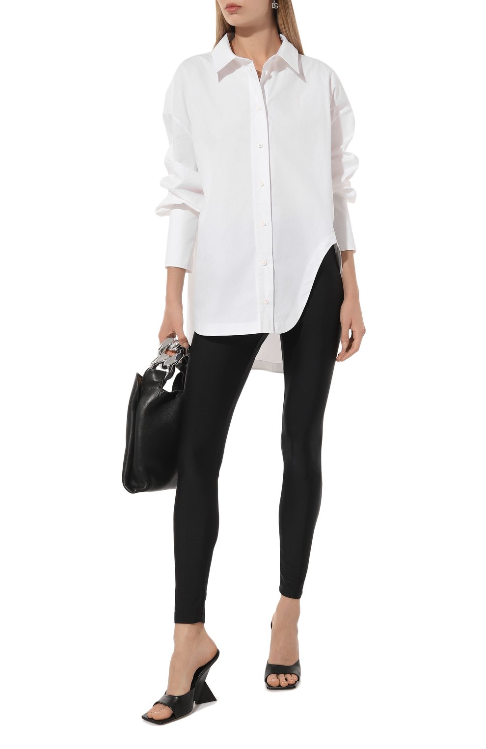 Хлопковая рубашка THE ATTICO белого цвета по цене 58750 руб., арт. 227WCH04, фото 2 Хлопковая рубашка THE ATTICO, арт. 227WCH04, фото 2