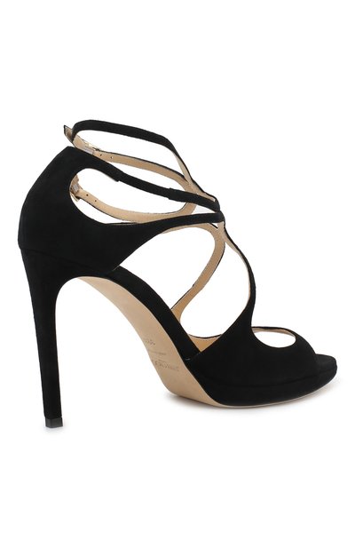 Замшевые босоножки lance JIMMY CHOO черного цвета по цене 84550 руб., арт. LANCE/PF 100/SUE, фото 4 Замшевые босоножки lance JIMMY CHOO, арт. LANCE/PF 100/SUE, фото 4