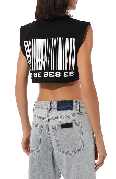 Хлопковая майка VTMNTS черного цвета по цене 23650 руб., арт. VL18TR300B, фото 4 Хлопковая майка VTMNTS, арт. VL18TR300B, фото 4