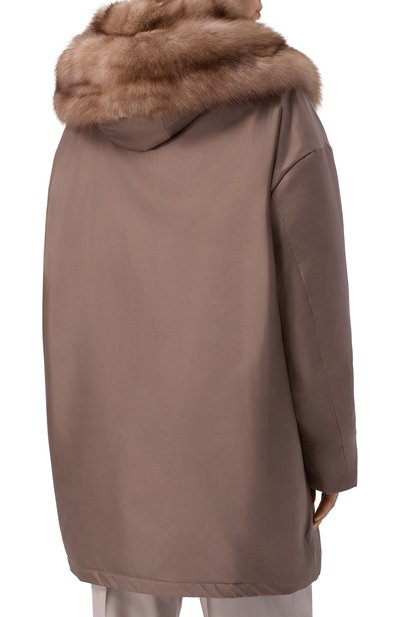 Шелковый пуховик с отделкой из соболя MVST, арт. M25.1PW.0004L/72392 SABLE, фото 4