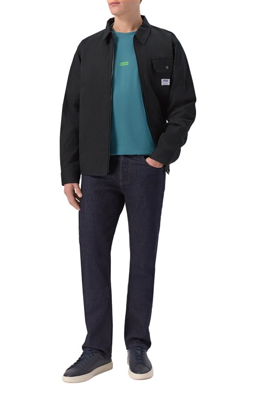 Хлопковая футболка HUGO Blue 50509776 Голубой  50509776 Фото 2