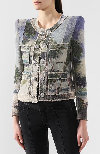 Льняной жакет BALMAIN разноцветного цвета по цене 358000 руб., арт. RF17481/I037, фото 3 Льняной жакет BALMAIN, арт. RF17481/I037, фото 3
