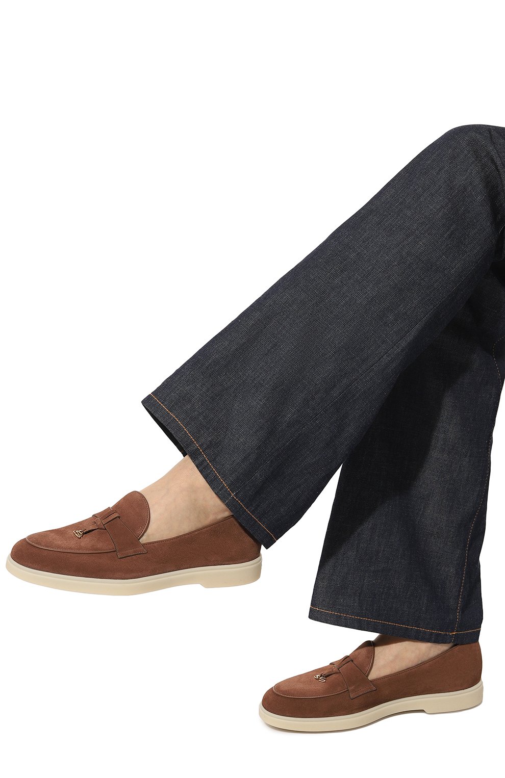 Замшевые лоферы yalta SANTONI коричневого цвета по цене 56500 руб., арт. WUYA59375TISNKGAI90, фото 3 Замшевые лоферы yalta SANTONI, арт. WUYA59375TISNKGAI90, фото 3