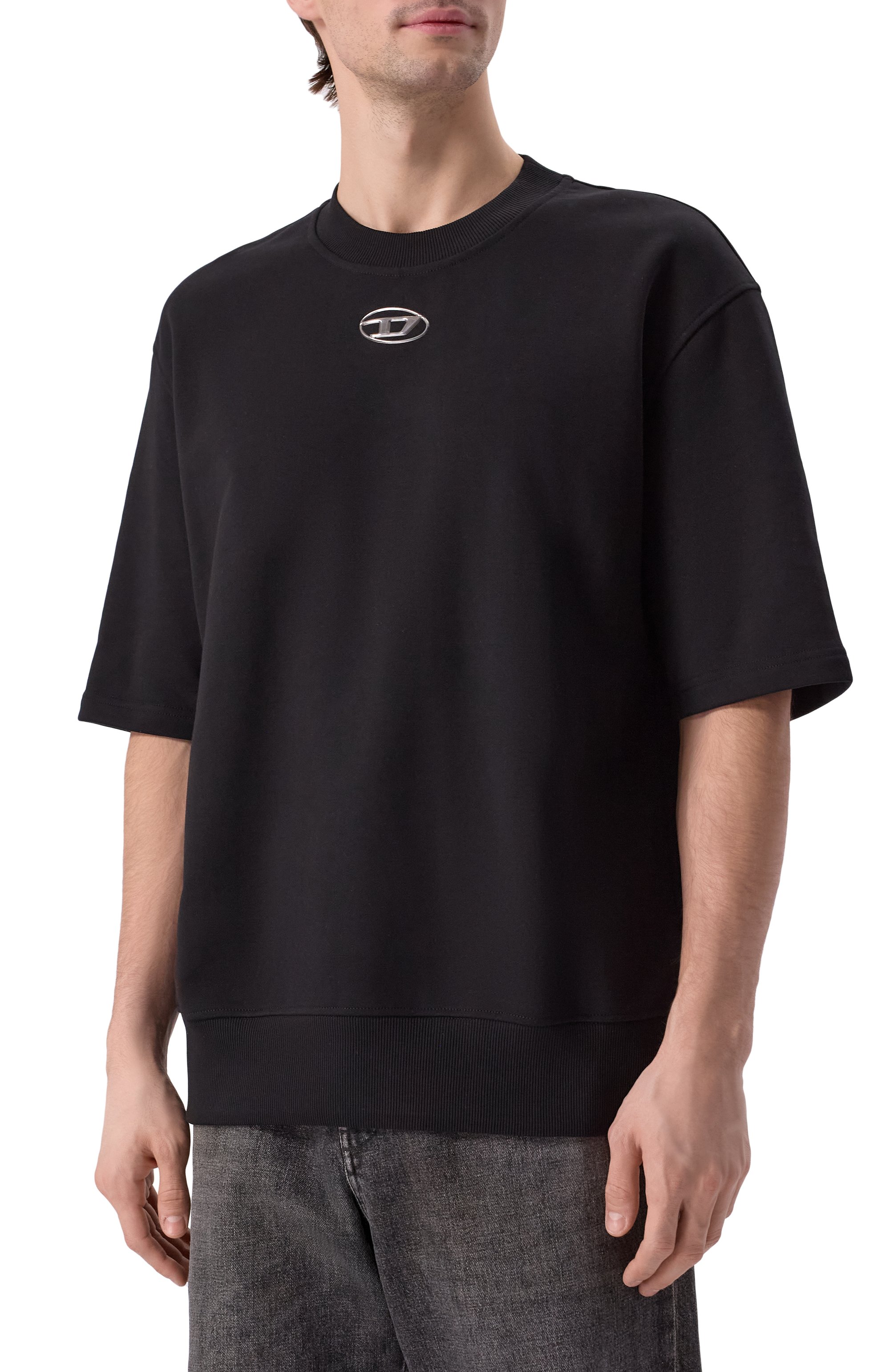 Хлопковый свитшот DIESEL черного цвета по цене 16300 руб., арт. A11580/0BMBJ, фото 3 Хлопковый свитшот DIESEL, арт. A11580/0BMBJ, фото 3