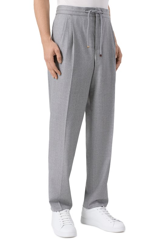 Шерстяные брюки Brunello Cucinelli ME226E1710 Серый  ME226E1710 Фото 3