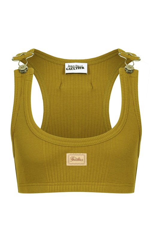 Хлопковый топ Jean Paul Gaultier 26/01-W-T0430/J014 Хаки 26/01-W-T0430/J014