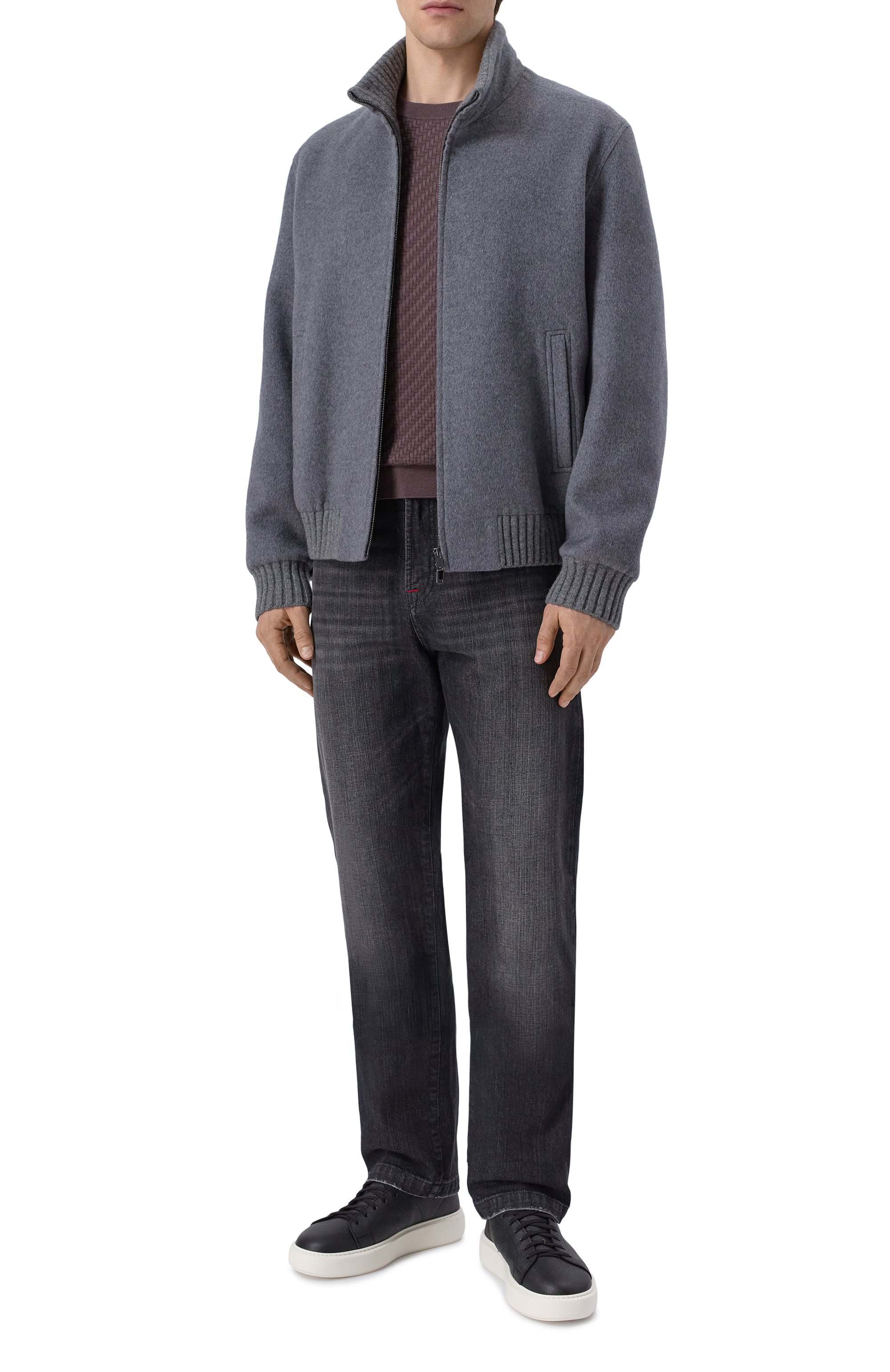 Джемпер из хлопка и шелка BRIONI темно-коричневого цвета по цене 136500 руб., арт. UMQ90L/PAK22, фото 2 Джемпер из хлопка и шелка BRIONI, арт. UMQ90L/PAK22, фото 2