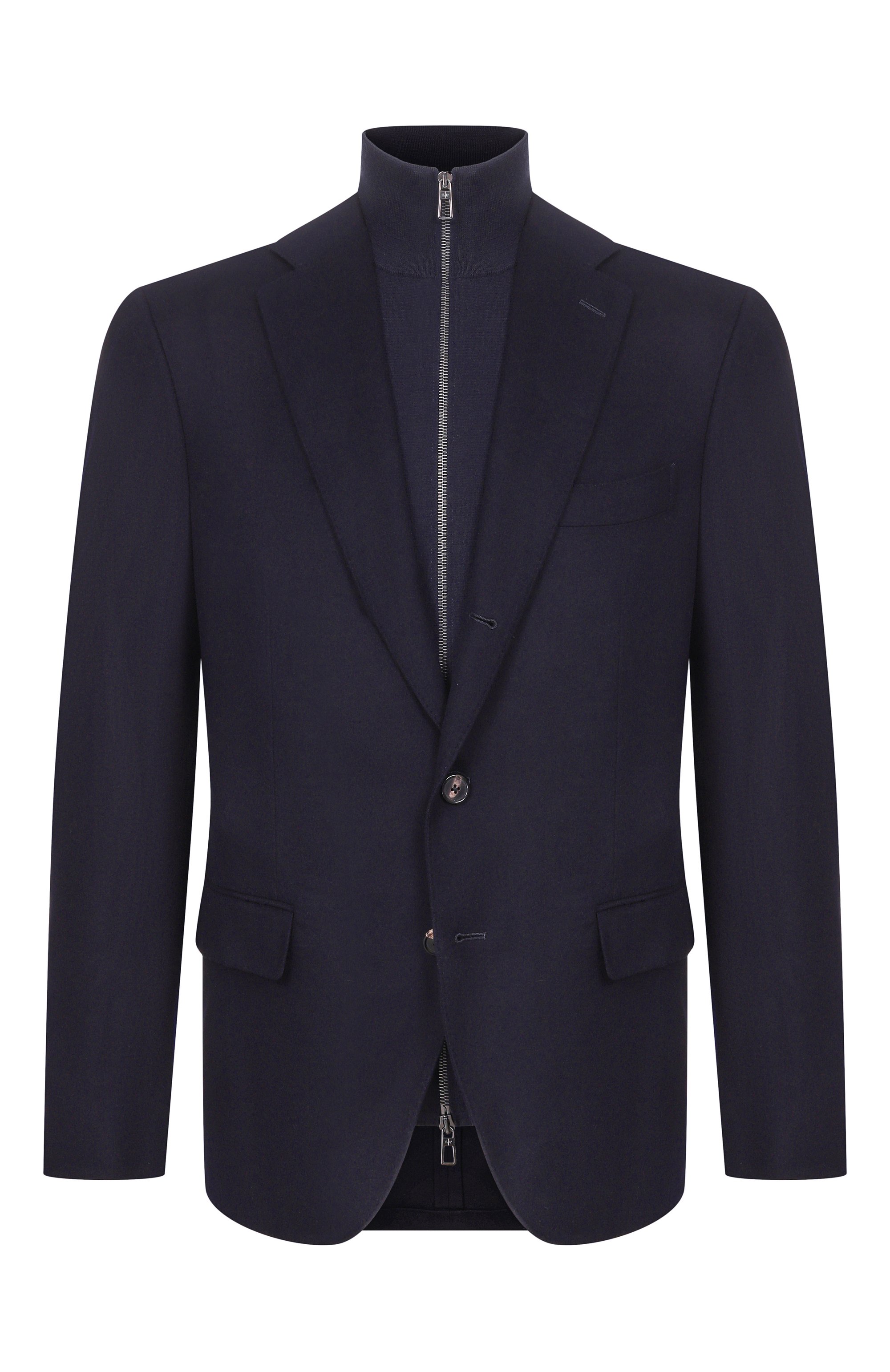 Кашемировый пиджак LORO PIANA темно-синего цвета по цене 799500 руб., арт. FAM8684, фото 1 Кашемировый пиджак LORO PIANA, арт. FAM8684, фото 1