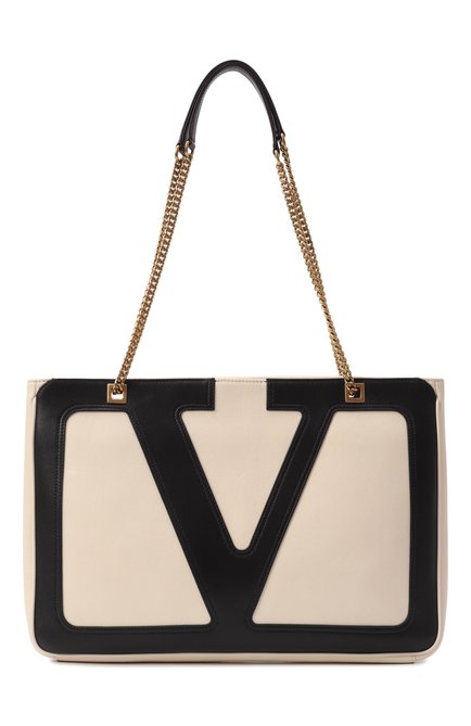 Женская сумка viva superstar medium VALENTINO кремвого цвета, арт. 6W2B0R13/PTJ | Фото 1 (Драгоценные камни: Проставлено; Материал: Натуральная кожа; Ремень/цепочка: На ремешке; Материал сплава: Проставлено; Размер: medium)
