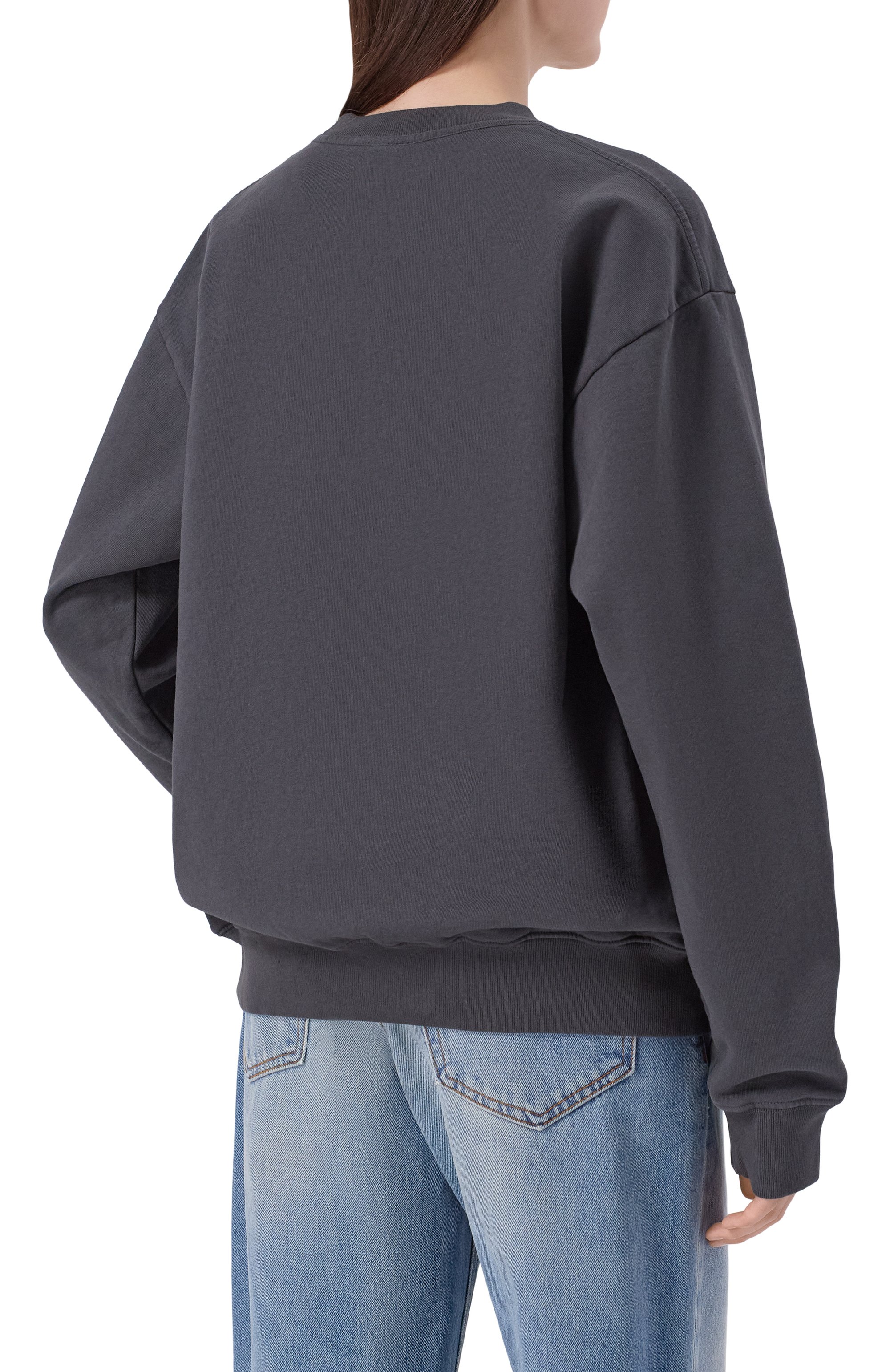 Хлопковый свитшот SPORTY AND RICH серого цвета по цене 25750 руб., арт. ST07165261BA02, фото 4 Хлопковый свитшот SPORTY AND RICH, арт. ST07165261BA02, фото 4