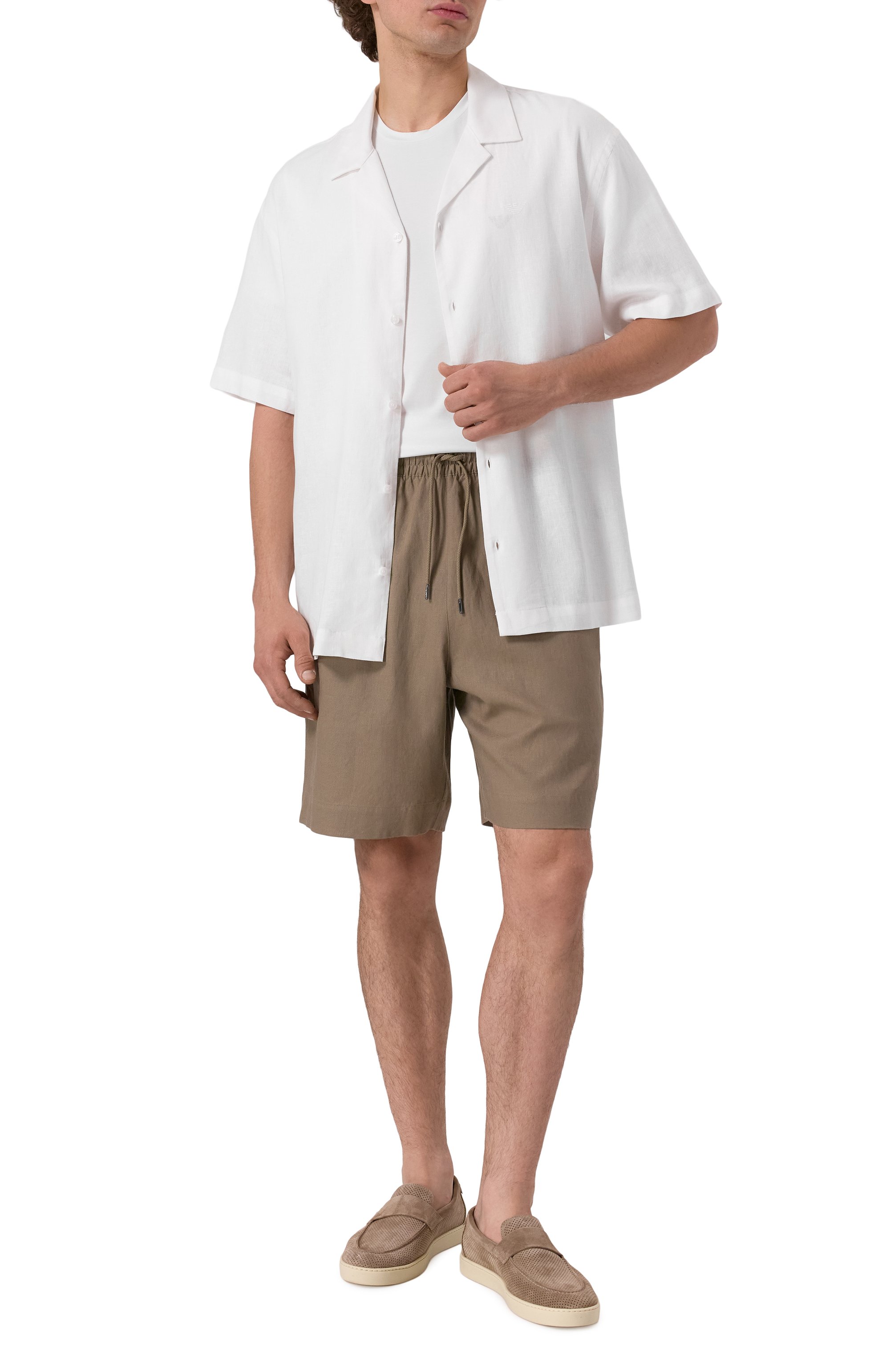 Рубашка изо льна и вискозы EMPORIO ARMANI белого цвета по цене 17700 руб., арт. EM000593/AF12356, фото 2 Рубашка изо льна и вискозы EMPORIO ARMANI, арт. EM000593/AF12356, фото 2