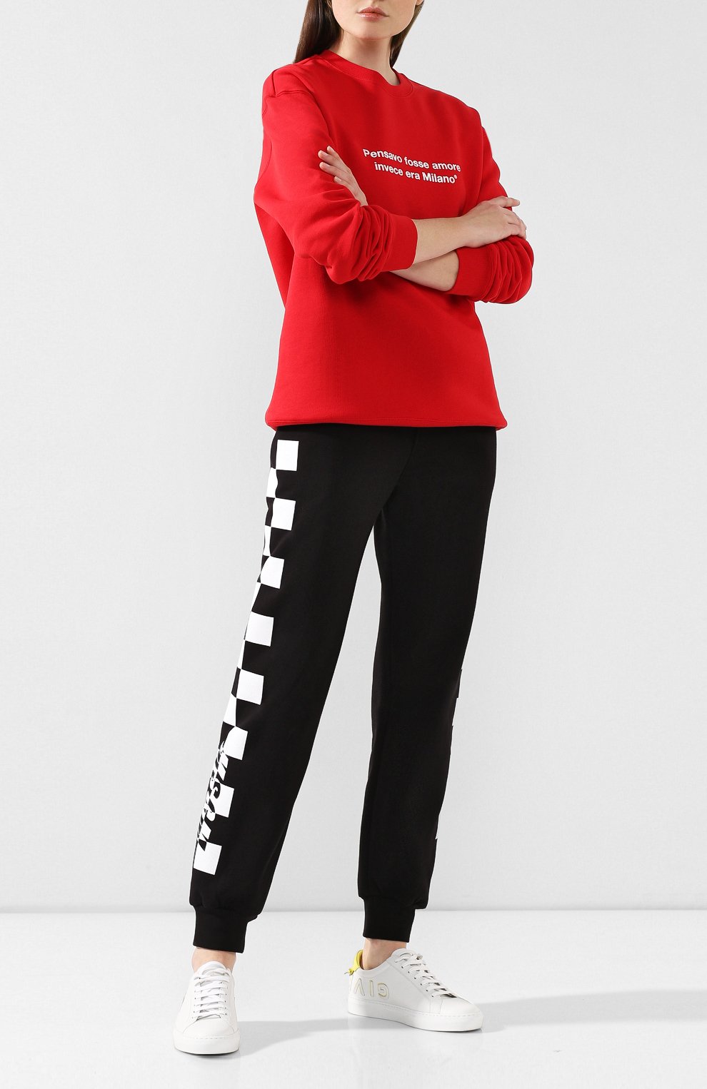 Хлопковые джоггеры MSGM черного цвета по цене 18450 руб., арт. 2742MDP162 195799, фото 2 Хлопковые джоггеры MSGM, арт. 2742MDP162 195799, фото 2