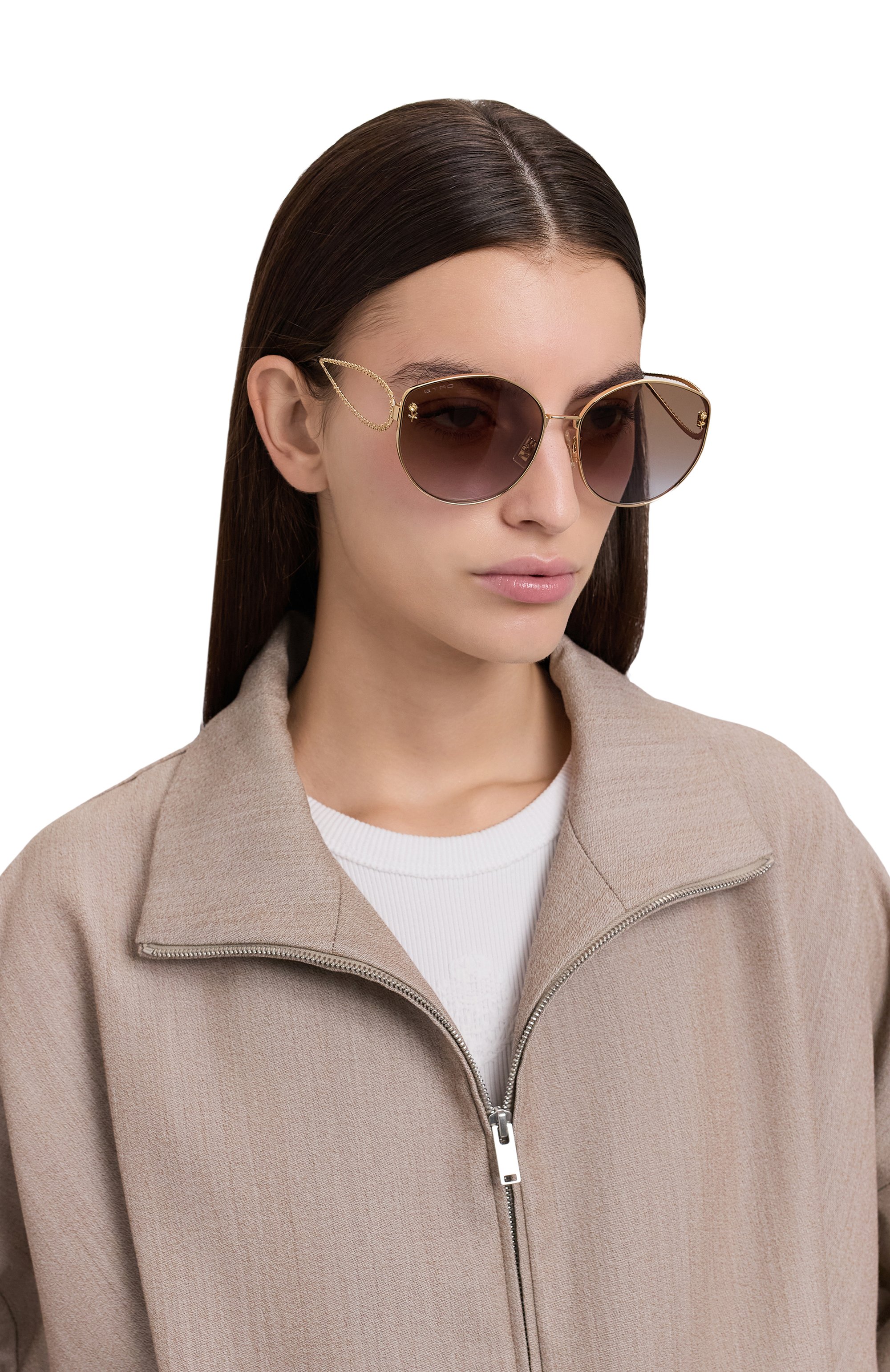 Солнцезащитные очки ETRO коричневого цвета по цене 42600 руб., арт. ETR0 0072/F 000 QR, фото 2 Солнцезащитные очки ETRO, арт. ETR0 0072/F 000 QR, фото 2