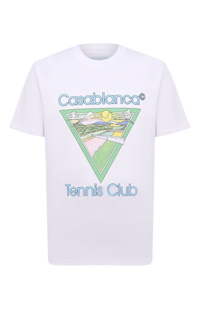 Хлопковая футболка CASABLANCA, арт. MS22-JTS-001 WHITE JERSEY TENNIS CLUB IC0N, фото 1