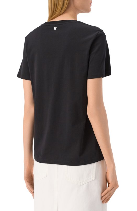 Хлопковая футболка Weekend Max Mara VELL0 Чёрный  VELL0 Фото 4