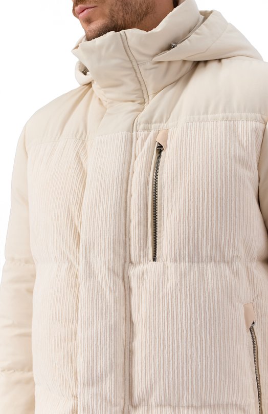 Пуховик с отделкой из вельвета Kiton UW2210V0430H01 Кремовый  UW2210V0430H01 Фото 5