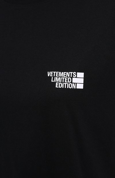 Хлопковая футболка VETEMENTS, арт. UE51TR720B 1611/W, фото 5