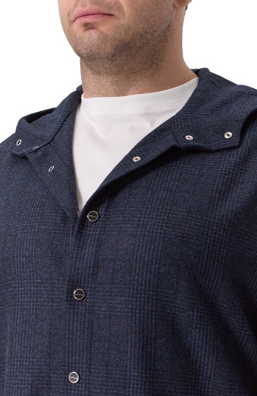 Шерстяная рубашка Kiton UMCPETEK0127G07 Синий  UMCPETEK0127G07 Фото 5