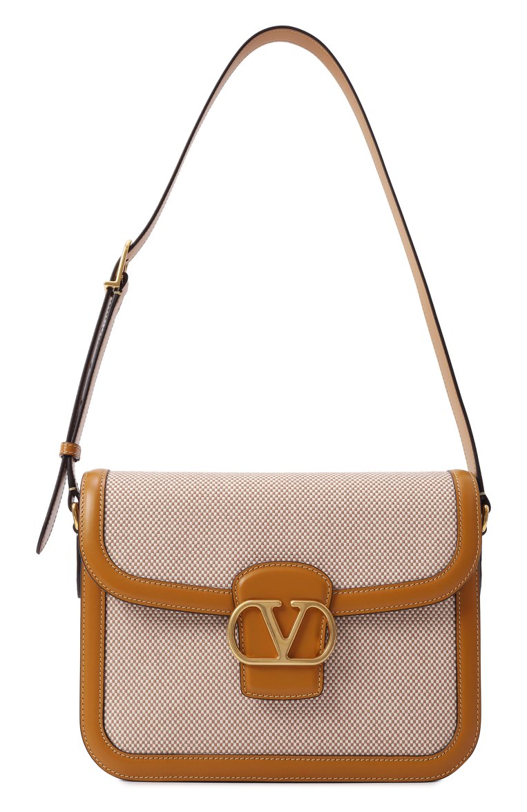 Женская сумка 9to5 VALENTINO бежевого цвета, арт. 6W2B0R15/CJP | Фото 1 (Размер: small; Материал: Текстиль; Ремень/�цепочка: На ремешке; Автоматизация ТО: Проставлено; Автоматизация состава: Проставлено)