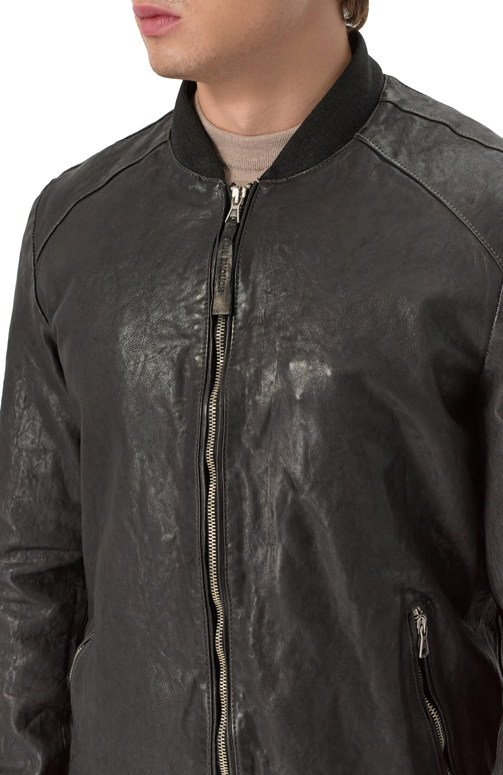 Кожаный бомбер NEVER ENOUGH, арт. MJL057, фото 5