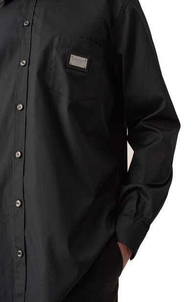 Хлопковая рубашка DOLCE & GABBANA черного цвета по цене 85850 руб., арт. G5JG4T/FU5U8, фото 5 Хлопковая рубашка DOLCE & GABBANA, арт. G5JG4T/FU5U8, фото 5