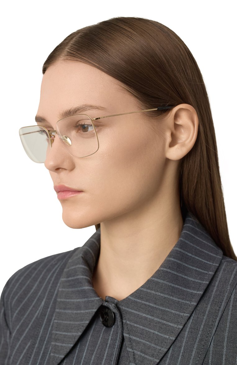 Женские оправа BALENCIAGA золотого цвета, арт. BB0351 002 | Фото 2 (Нос: Не проставлено; Региональные ограничения белый список (Axapta Mercury): Не проставлено; Материал: Металл; Тип очков: Оправа; Оптика Гендер: оптика-женское; Очки форма: Прямоугольные)