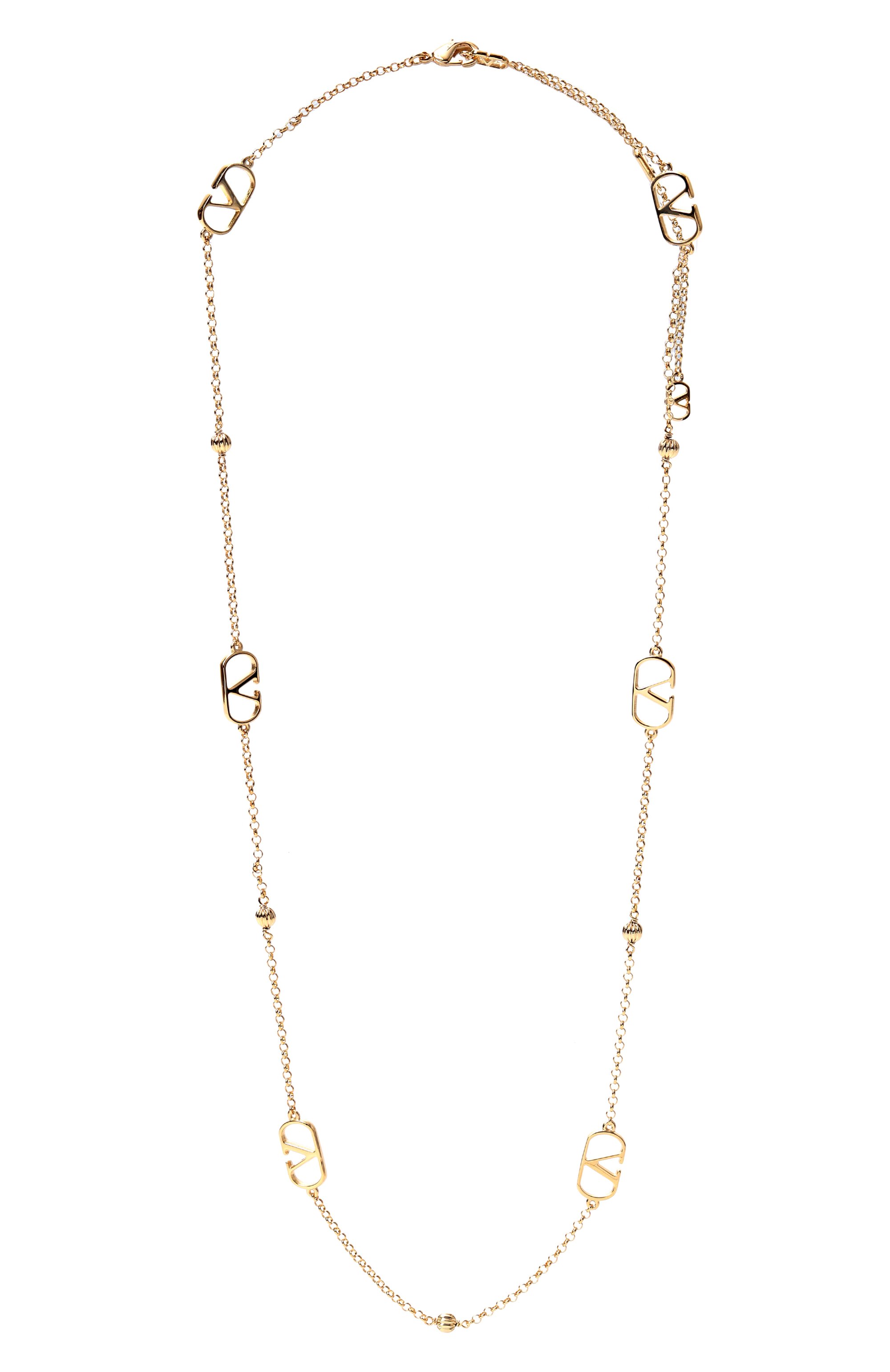 Колье vlogo signature VALENTINO золотого цвета по цене 88950 руб., арт. 8W2J0X78/MET, фото 1 Колье vlogo signature VALENTINO, арт. 8W2J0X78/MET, фото 1