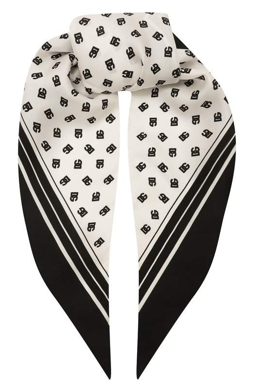 Шелковый платок Dolce & Gabbana FS319A/GDCQJ Чёрно-белый FS319A/GDCQJ
