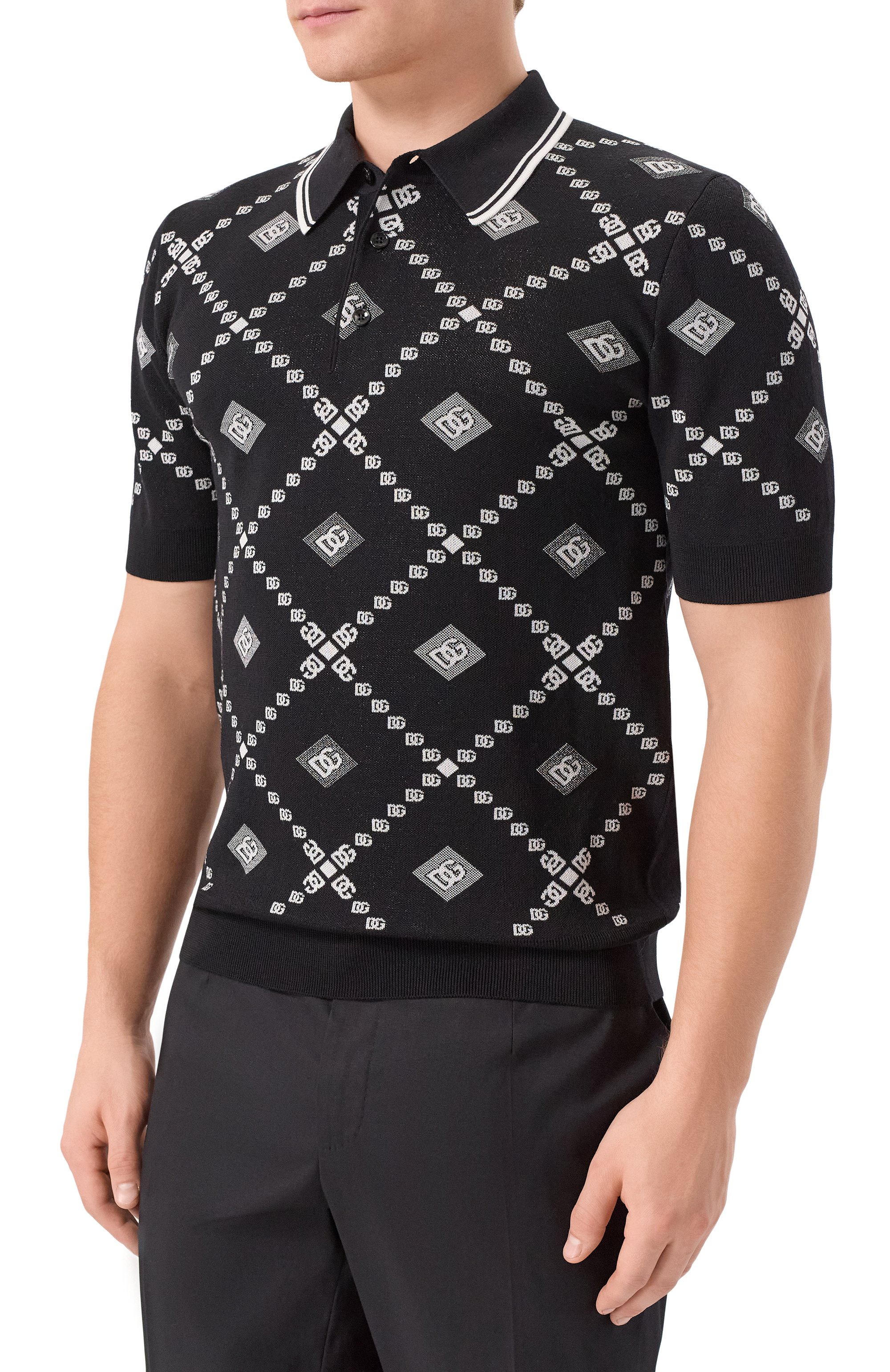 Поло из шерсти и шелка DOLCE & GABBANA, арт. GXZ02T/JGMA7, фото 3